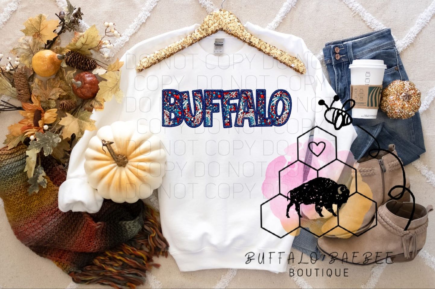Buffalo Dot (Blue Outline)
