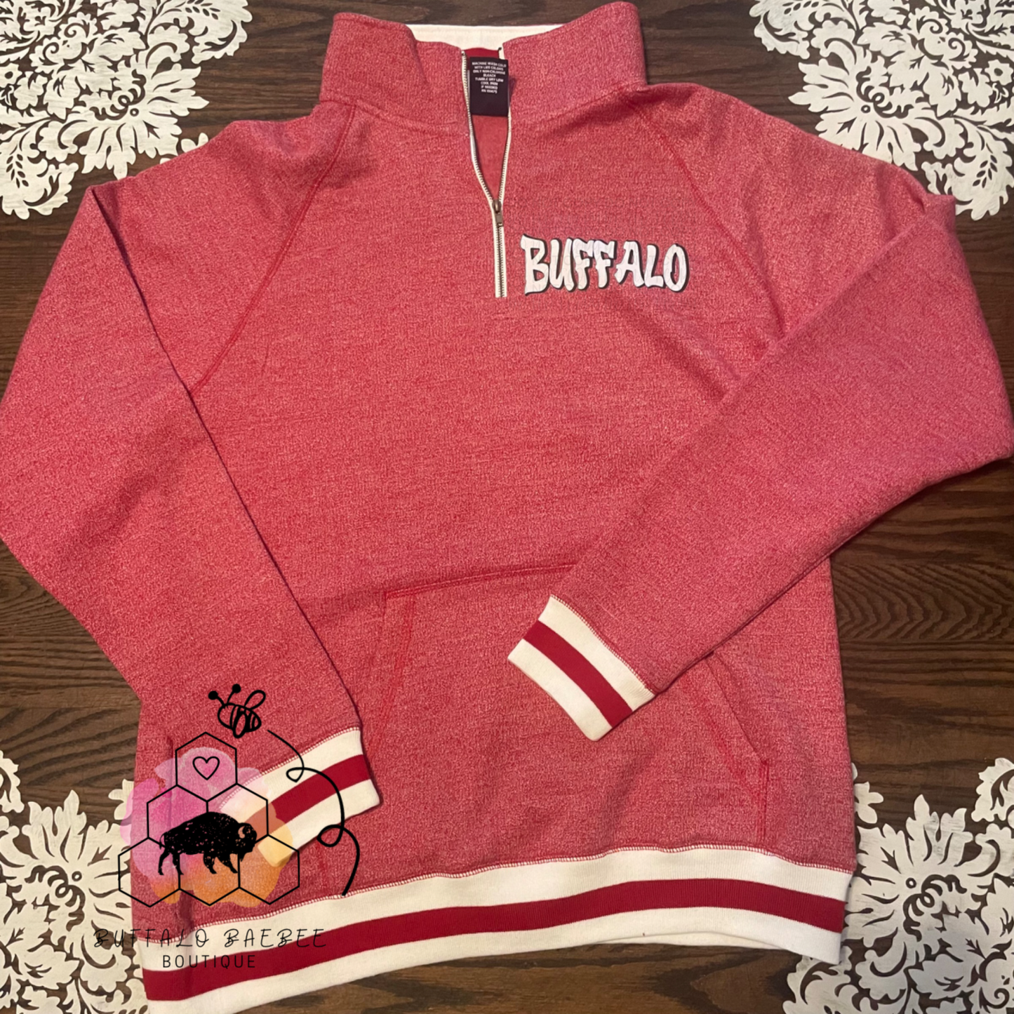 Retro buff quarter zip