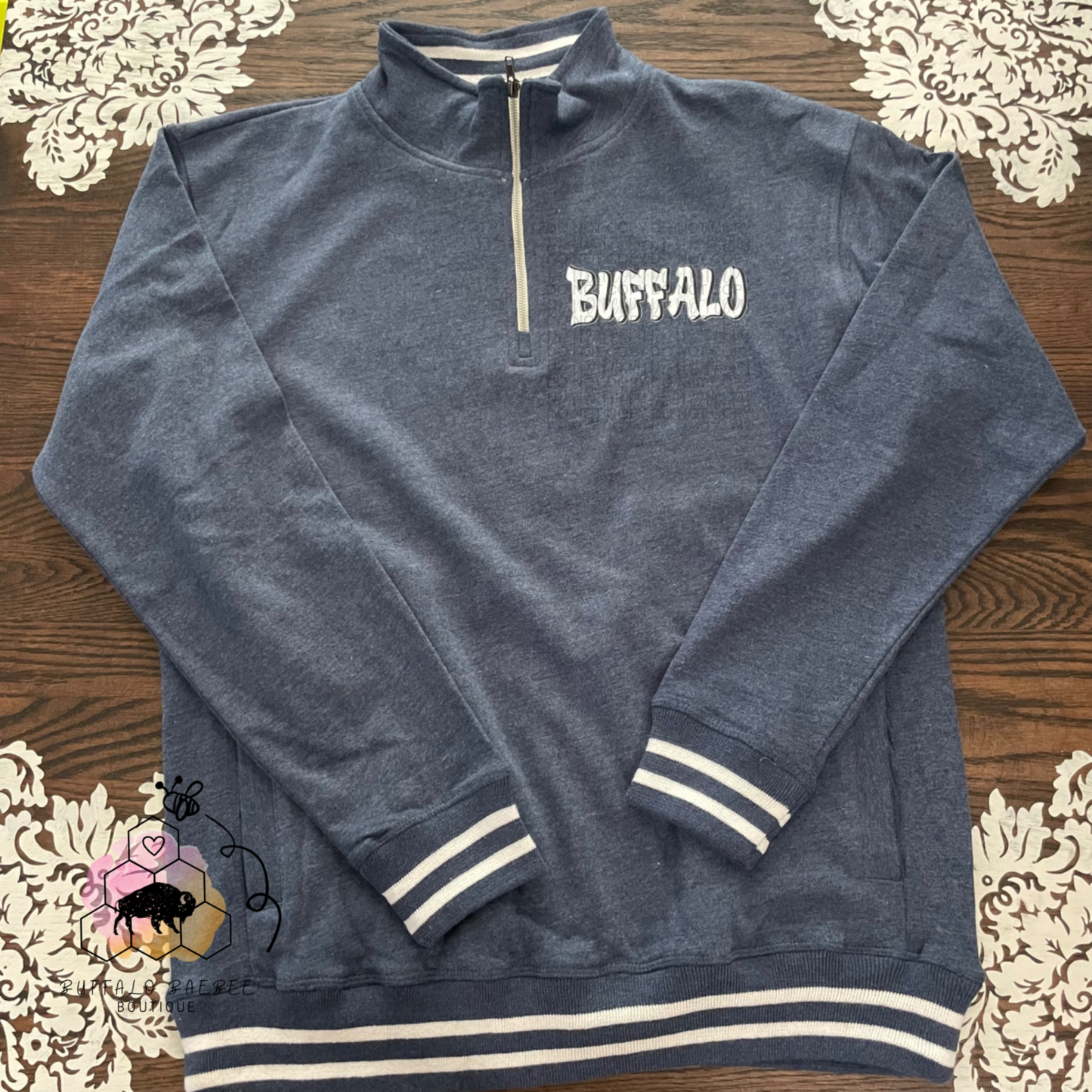 Retro buff quarter zip