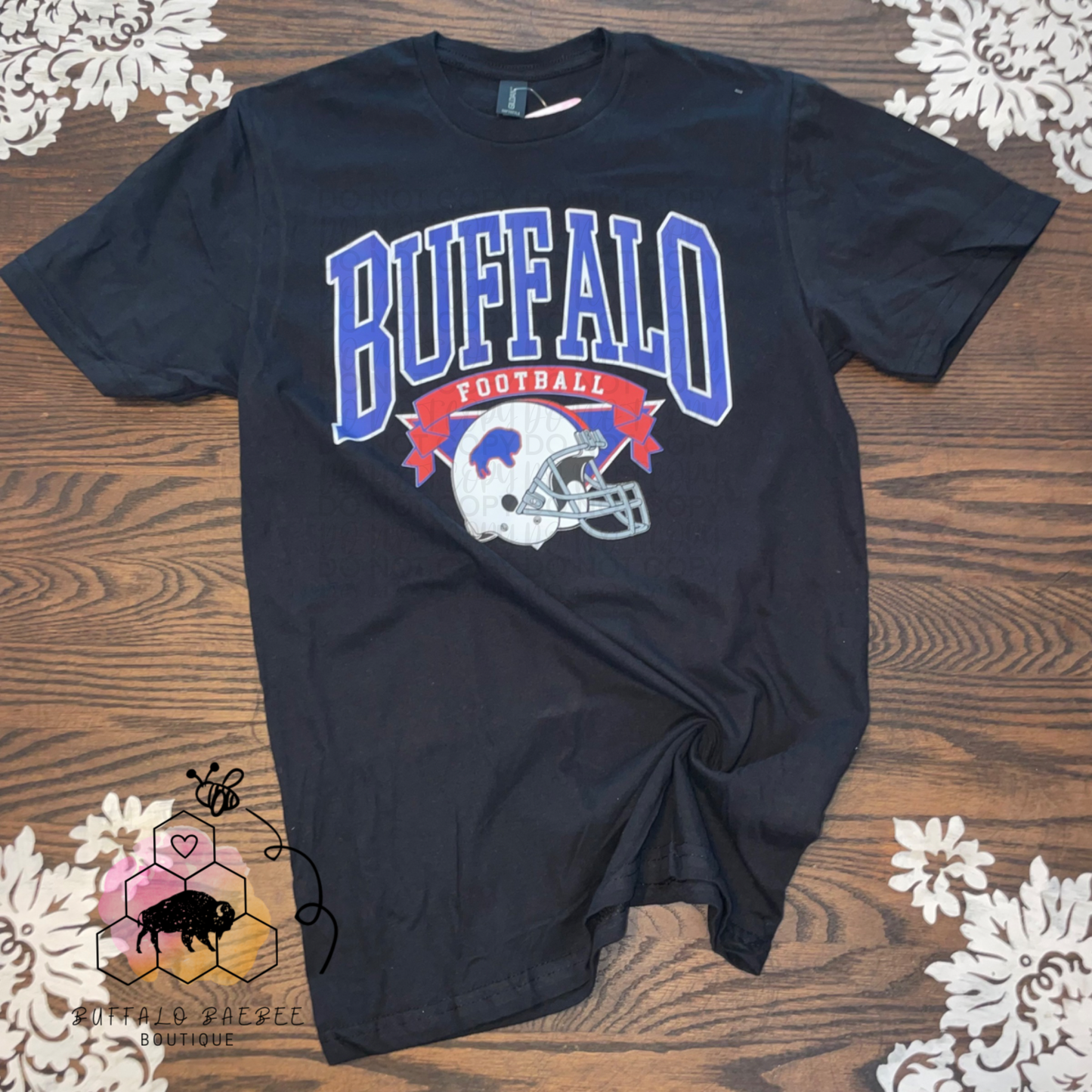 Black Buffalo Football Tee