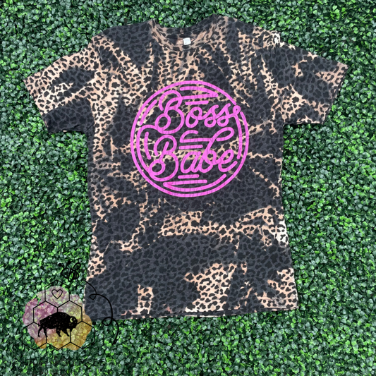 Leopard Boss Babe Tee