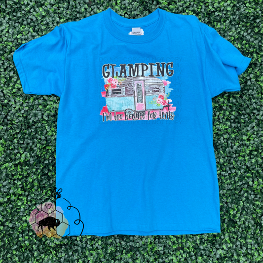 Blue Glamping Tee youth size