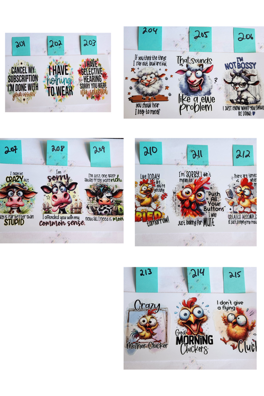 201-215 Cup wraps
